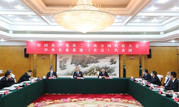 中央企业系统（在京）代表团当真学习会商党的二十大汇报